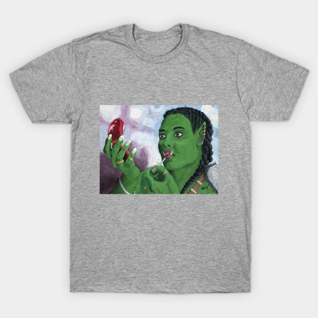 Female Orc Applying War Paint T-Shirt by Helms Art Creations